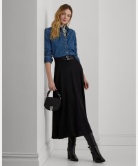 LAUREN RALPH LAUREN/バックルトリム ツイル ミディ スカート/506366348