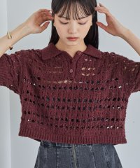 VIS/ファンシーヤーンニットポロ/506367577