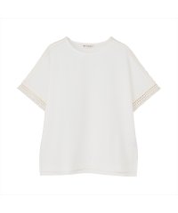 TOKYO SHIRTS/トーキョーシャツ TOKYO SHIRTS 【接触冷感】 袖レースTブラウス 半袖 オフホワイト レディース/506370723