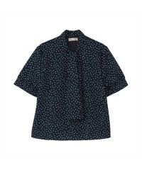 TOKYO SHIRTS/ブラウス ボウタイ付き 五分袖 ネイビー レディース/506370726