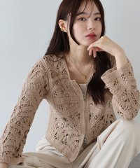 J by blue/ジェーバイブルー J by blue ダブルジップクロシェカーディガン/506373565
