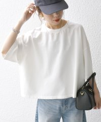 SHIPS any WOMEN/《一部追加予約》SHIPS any:〈洗濯機可能〉インレイ ハーフスリーブ ショートTEE/506374354