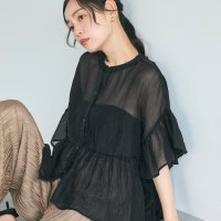 coca/コカ coca シアーフリルブラウス/506224163