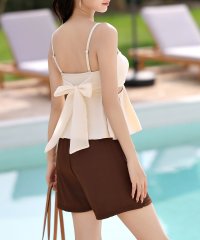 TeddyShop/テディショップ Teddyshop レディース水着 ペプラムバックリボンリブビキニ+ショートパンツ 3点セット【返品不可商品】/506392025