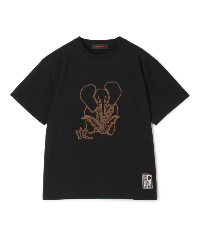 tシャツ ドライスビンコットン ELEPHANTエンブロイダリー Tシャツ レディース CABaN ドライスビンコットン ELEPHANTエンブロイダリー Tシャツ
