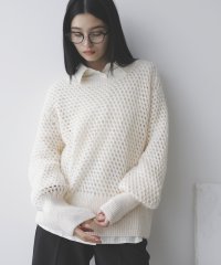 VIS/モヘアライクメッシュスパンコールニットプルオーバー/506392987