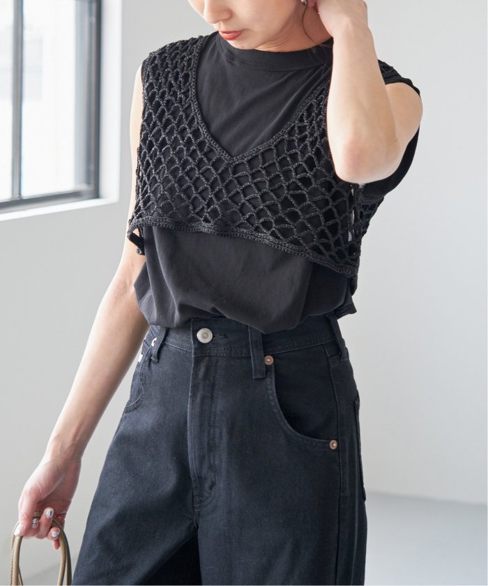 セール 30%OFF】ラメメッシュショートニットベスト(506401005