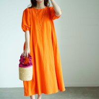 Sawa a la mode/サワアラモード Sawa a la mode 推し色見つかるふんわり袖カラーワンピース/506401342