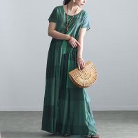 Sawa a la mode/サワアラモード Sawa a la mode カジュアルにドレスアップするチェック柄ワンピース/506401345
