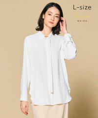 BEIGE，/【洗える・L－size】EVA / ボウタイロングスリーブブラウス/505870225