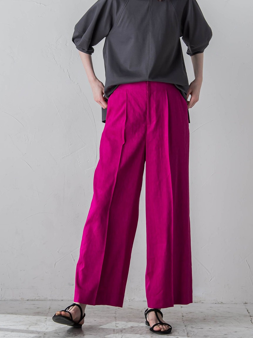 セール 50%OFF】ラ エフ la.f… バイオリネンストレッチパンツ
