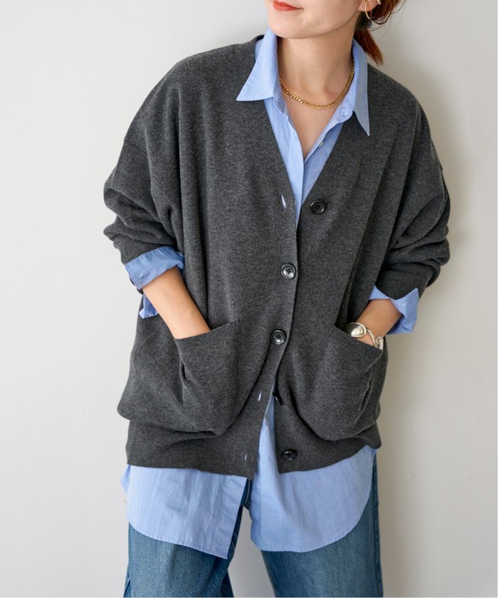 【1度着用のみ美品】 スピックアンドスパン ダブルジャガード ビッグカーディガン 新 発売トップス - スピック＆スパン/≪WEB限定追加予約≫ダブル