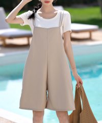 TeddyShop/テディショップ Teddyshop 【UVカット率 99%以上】レディース ハーフ丈バッククロスラッシュガードサロペットキャミソール/506405817