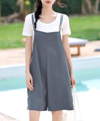 TeddyShop/テディショップ Teddyshop 【UVカット率 99%以上】レディース ハーフ丈バッククロスラッシュガードサロペットキャミソール/506405817