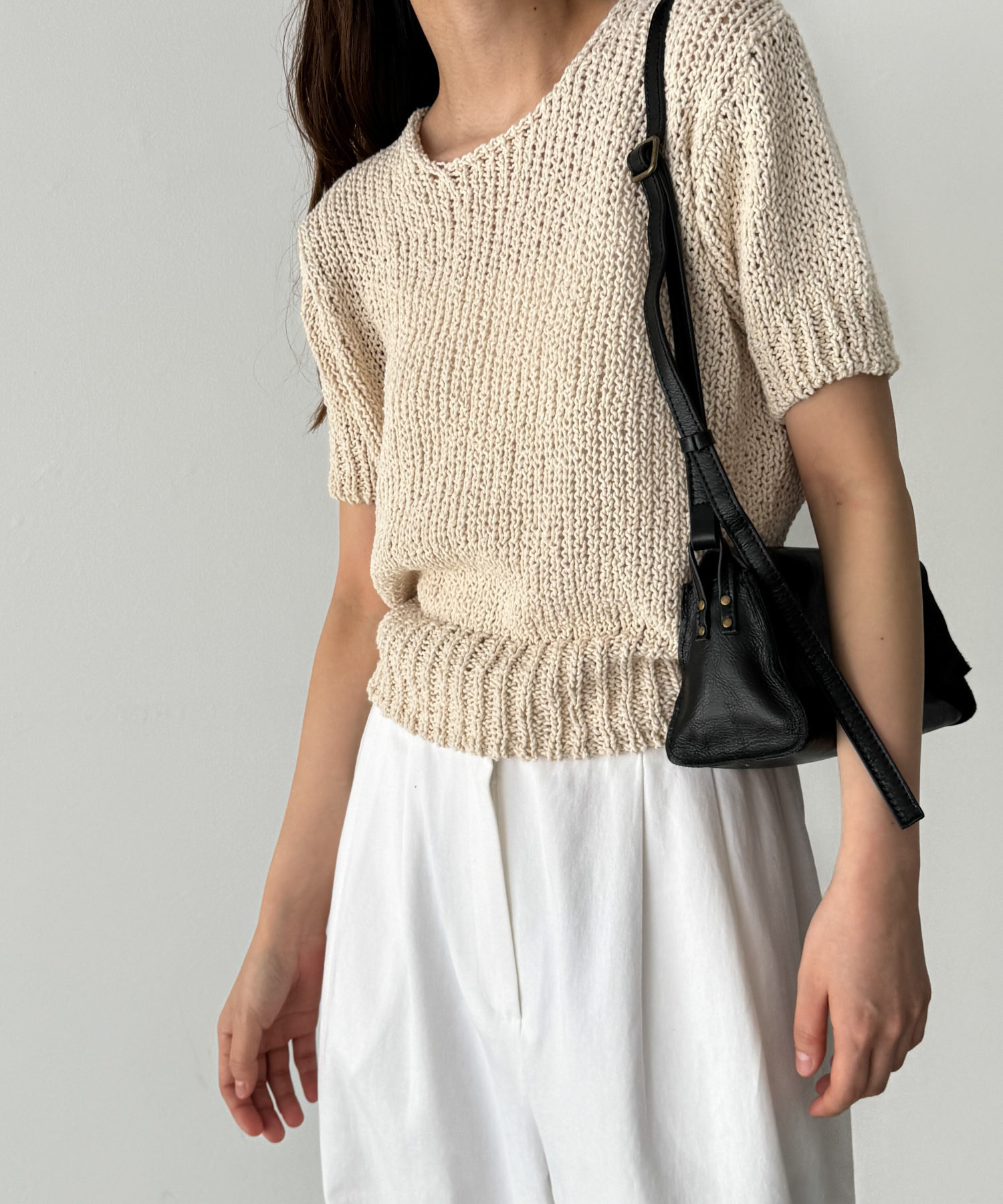 canal jean 半袖ニット 完売品 El Mar セール】El mar コットンリネン半袖ニット（ニット/セーター