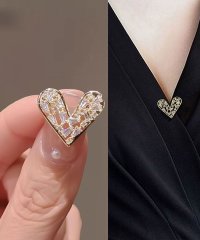 shoppinggo/ショッピングゴー shoppinggo ブローチ ハート 1個 キルトピン ストールピン スカーフ留め 安全ピン サークル パール ワンポイント マフラー パー/506413245