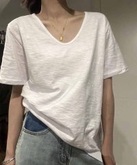 shoppinggo/ショッピングゴー shoppinggo Tシャツ カットソー 半袖 レディース トップス プルオーバー ゆたっり Vネックシンプル 無地 おしゃれ 黒 ブラック/506413255
