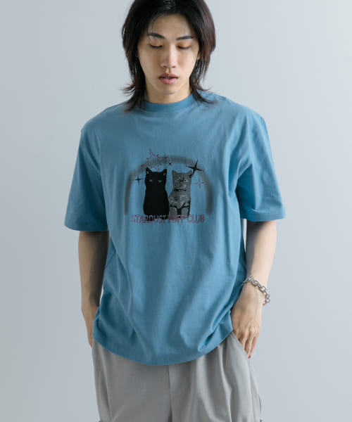 セール】キャットグラフィックプリントTシャツ A(506413314
