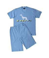 adabat/アダバット adabat ルームウェア 部屋着 セットアップ ナイトウェア メンズ 半袖Vネックパジャマ グレー ブルー 0231－96/506419325
