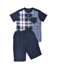 NEWYORKER HOME/ニューヨーカーホーム NEWYORKER HOME ルームウェア 部屋着 セットアップ ナイトウェア メンズ 半袖ヘンリーネックパジャマ グレー ネイビー 06/506419468