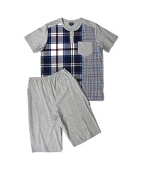 NEWYORKER HOME/ニューヨーカーホーム NEWYORKER HOME ルームウェア 部屋着 セットアップ ナイトウェア メンズ 半袖ヘンリーネックパジャマ グレー ネイビー 06/506419468