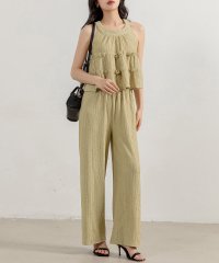 TeddyShop/テディショップ Teddyshop レディース ティアードフリルノースリーブトップス+ストレッチパンツセットアップ 上下2点セット/506419903