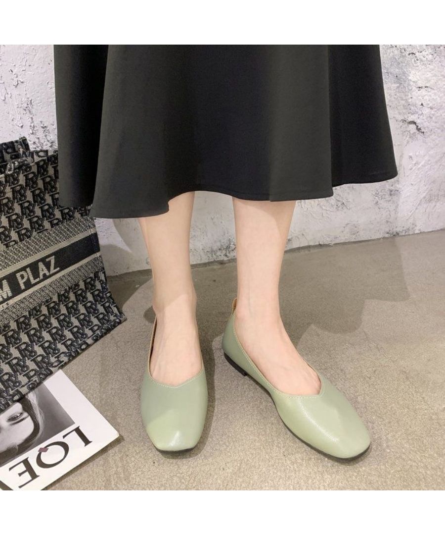 新品】 UNTISHOLD スクエアグレージュフラットパンプス36