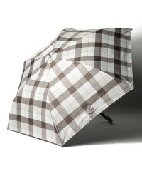 Aquascutum/Aquascutum （アクアスキュータム） ベア刺しゅうｘブリティッシュチェック＆ボーダー晴雨兼用傘（2段折りたたみ・ トップフラット）/506392017