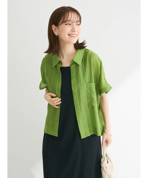 セール 70%OFF】グリーン パークス Green Parks シアーストライプショート丈シャツ(506437387) | グリーンパークス(Green  Parks) - d fashion