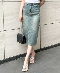 JULIA BOUTIQUE/ジュリアブティック JULIA BOUTIQUE S－Lサイズ ビジュー付きデニムタイトスカート[24133] スカート ロングスカート デニムスカート レディ/506437759