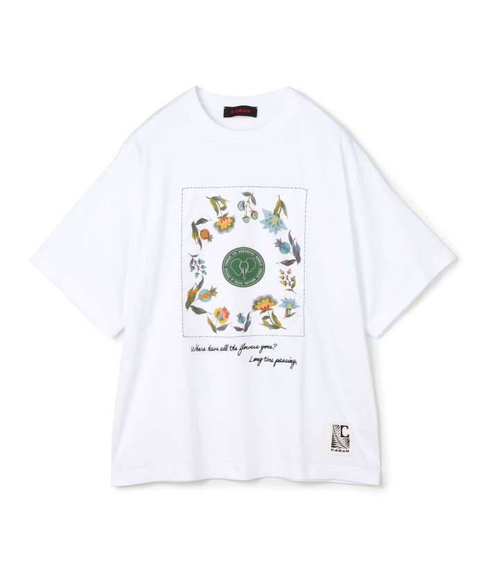 美品⭐︎CABaN　スビンコットン　Tシャツ　フルーツ　刺繍　完売品　S CABaN スビンコットン フルーツプリントTシャツ M ブラック