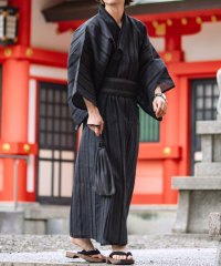 SITRY/シトリー SITRY 【SITRY】しじら織り 浴衣 4点セット(浴衣+ワンタッチ帯+腰紐+巾着) メンズ 紳士 浴衣 祭り 花火 行楽 夏休み/506256135