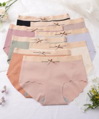 Lace Ladies/レースレディース Lace Ladies 【8枚セット】配色 リボン 裾ウエーブ ミドル ショーツ【返品不可商品】/506406239