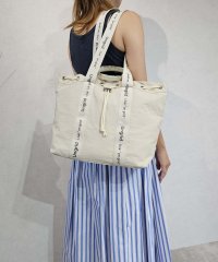 UNGRID bag/アングリッド Ungrid 撥水.防水.軽量ソフトナイロン ロゴテープ 牛革ハンドル 2WAY 巾着トートバッグ/506419916