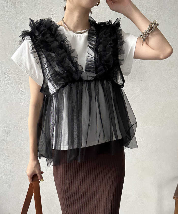 dimmoire Gothicチュールトップス White Lサイズ Gothicチュールトップス【White】 | DimMoire