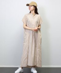 Aletta vita/アレッタ ヴィータ Aletta vita T/Cストライプバンドカラーフレンチシャツワンピース/506446709