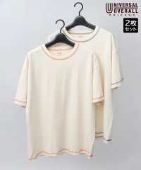 UNIVERSAL OVERALL/ユニバーサルオーバーオール UNIVERSAL OVERALL tシャツ 半袖 メンズ レディース 2枚組 2P カラーステッチ/506445570