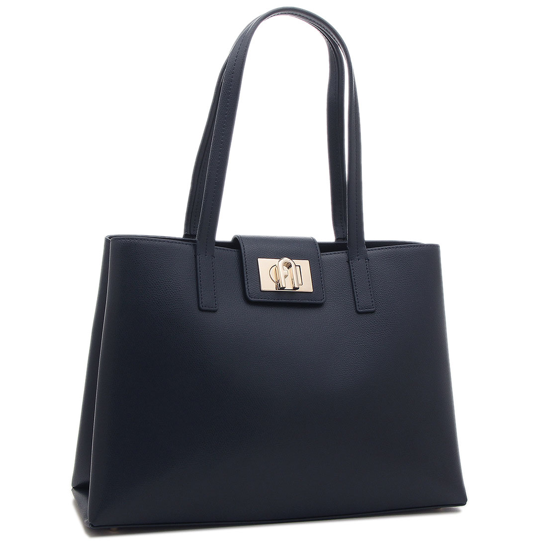 FURLA ネイビー レザー トートバッグ 大きめ FURLA ネイビー レザー トートバッグ 大きめ