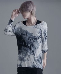 BERNINGS-SHO/バーニングショー Bernings Sho Bernings Sho ムラ染め7分袖クルーネック＆アシンメトリータンク/506452786