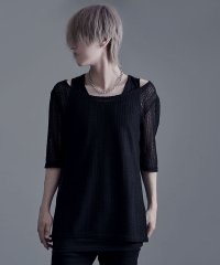 BERNINGS-SHO/バーニングショー Bernings Sho Bernings Sho 透かしニット5分袖＆アシンメトリータンク/506452787