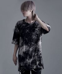 BERNINGS-SHO/バーニングショー Bernings Sho Bernings Sho ムラ染め天竺ダメージ加工半袖クルーネック/506452789