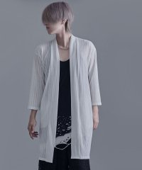 CavariA/キャバリア CavariA CavariA 透かし編みストライプショール7分袖ガウン/506452831