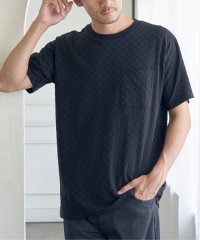 IKKA LOUNGE/リンクスジャカード市松Tシャツ/506032297