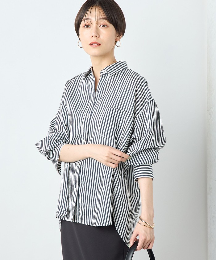 ノーリーズソフィ 2025SS今期完売品タンブラーストライプ3WAYシャツ NOLLEY'S Sophi ブラウス シャツ タンブラーストライプ3WAY