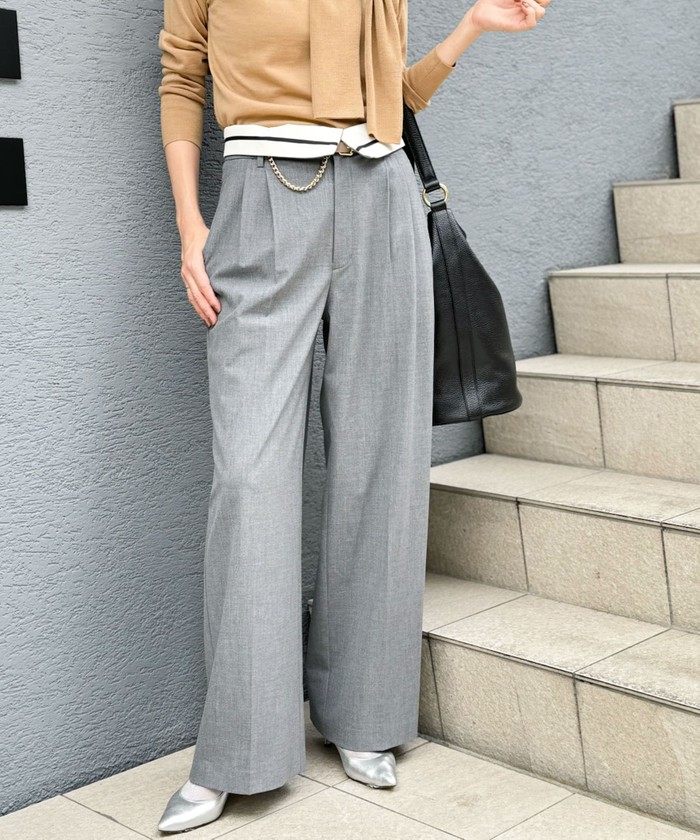 NOLLY'S sophi ドライOXパンツスーツ　サイズ36 グレー セール】＜飯豊まりえさん着用＞ウォッシャブルウエスト折り返し