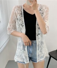 shoppinggo/ショッピングゴー shoppinggo 総レースカーディガン 花柄 レディース シースルーカーディガン 日焼け防止 前開き 薄手 UV対策 紫外線対策 体型カバ/506457364