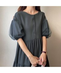 FILLOU/フィルー FILLOU FILLOU チュールレイヤードティアードワンピース/506460211
