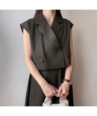FILLOU/フィルー FILLOU FILLOU ショートテーラードベスト＋フレアキャミワンピース set/506460212