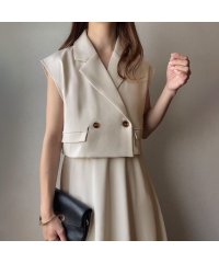 FILLOU/フィルー FILLOU FILLOU ショートテーラードベスト＋フレアキャミワンピース set/506460212