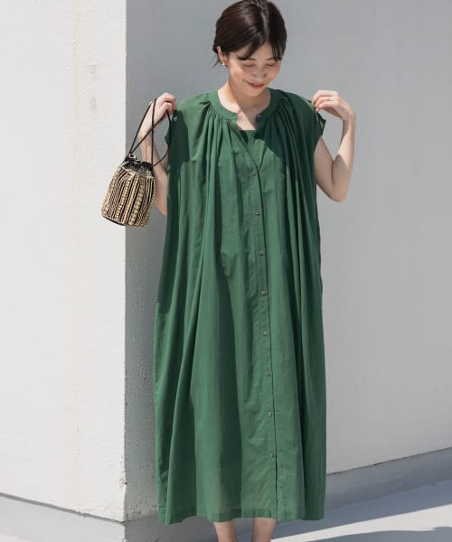 セール 40%OFF】コットンボイルギャザーフレンチワンピース